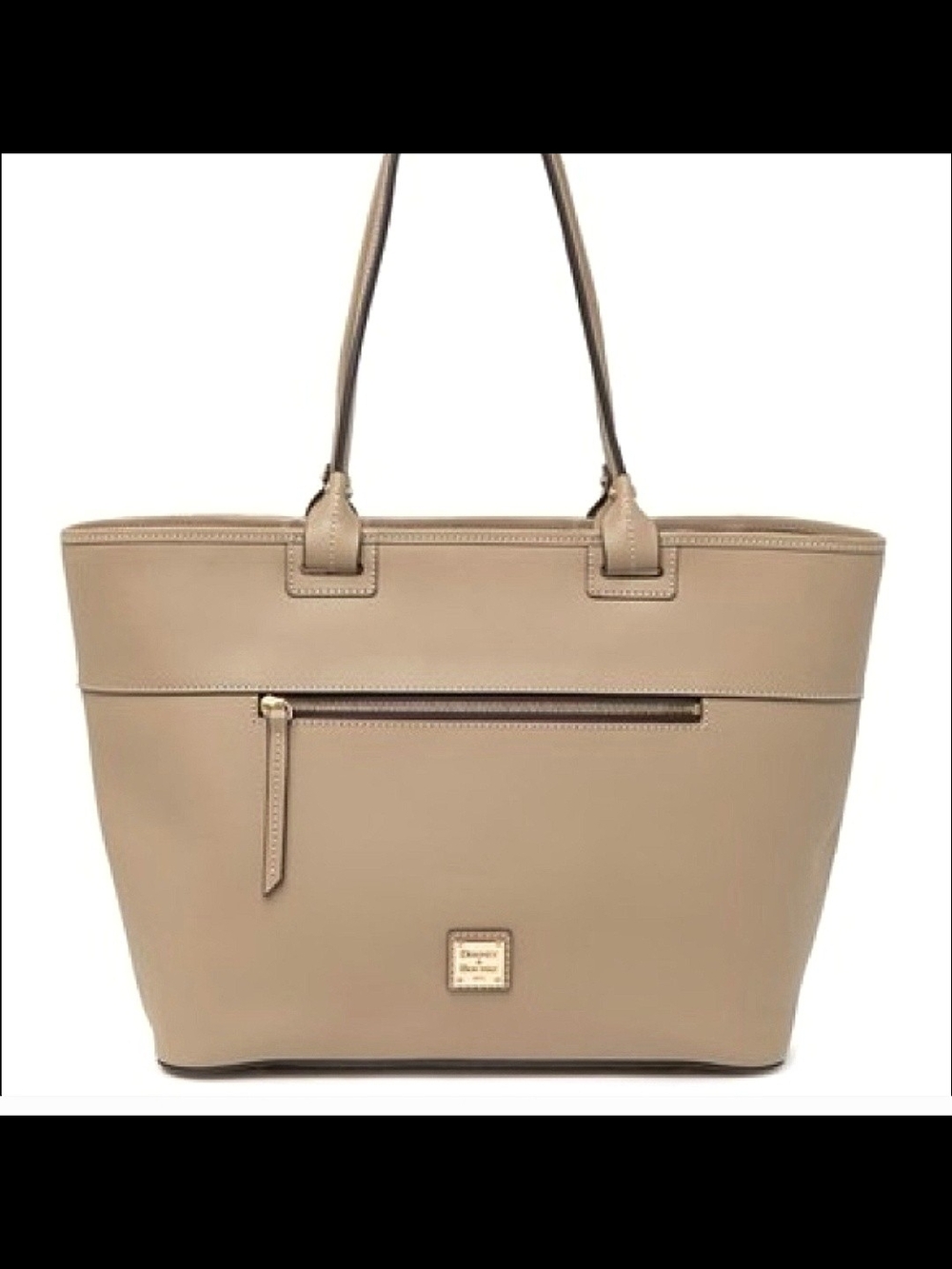 Dooney & Bourke Taupe Beacon Leather Tote